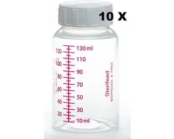 Moedermelk bewaarflesjes 10 x 130 ml (herbruikbare kwaliteit plastic) Sterifeed