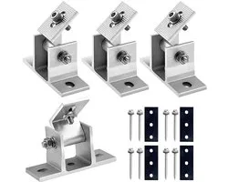 Dailygoody - Solar Panel Houder - Verstelbare Z-Montage - Voor Daken en Muren - 4 Stuks - Duurzaam en Weerbestendig - Geschikt voor Diverse Daken - Zw