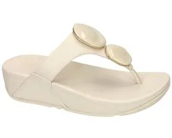 FITFLOP Lulu Marbled Stone Toe-post Slippers - Dames - Beige - Maat 38