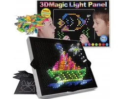 Pushpin Speelgoed - Blacklight - 180 Delig - 3D Magic Light Panel - Insteek Mozaïek Bord - met Licht - Educatief Speelgoed - Mozaïekbord - Mozaïek - Puzzel - Ontwikkelingsspeelgoed - Montessori Speelgoed - Mozaïeken - Motoriek - Ruimtelijk Inzicht
