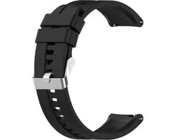Siliconen bandje - geschikt voor Amazfit GTS / GTS 2(E) / GTS 2 Mini / GTS 3 / 4 (Mini) / Bip (S) / Bip U (Pro) / Bip Lite / Bip 3 (Pro) / GTR 42 mm / Pop (Pro) / Active (2) - zwart
