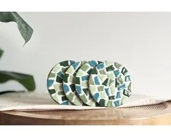 Little Creations DIY mozaïek onderzetters set groen - creatieve hobby.