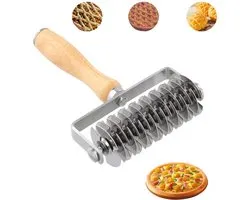 Deegsnijder - Rasterroller - Roostersnijder - Roestvrijstalen deegsnijder - Deegroller met raster - Roostersnijder voor deegrollers - Deeg mes raster - roller snijder - deegroller - keuken benodigdheden - voor koekjes, brood, cake, pizza en taart