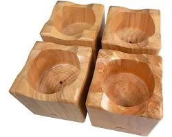 Massief Rubberhout Meubelverhogen 5 cm - Set van 4 - Bank, Tafel, Bed - Stevig & Elegante Design - No-Brand