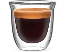 Bialetti Firenze Dubbelwandige Espresso Glazen – 80 ml – Set van 2 – Borosilicaatglas – Vaatwasserbestendig