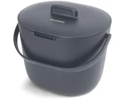 YourCasa Organic Kitchen Waste Bin 3.6 Litres Compost Bin for Daily Organic Waste, Dishwasher Safe, Odour-Proof, with Strainer and Ergonomic Handle, Bio-Trash Bin, Small