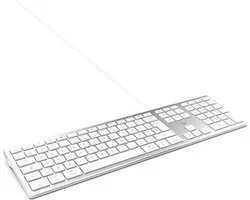 MOBILITY LAB ML304304 - Bedraad Touch Design Toetsenbord met 2 USB voor Mac - AZERTY - Wit en zilver
