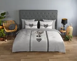 Housse de couette Good Morning Bernet Grijs- Double (200 x 200/220 cm)