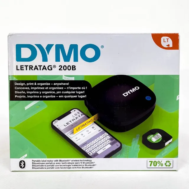 DYMO LetraTag 200B, TRAGBAR Bluetooth Etikettendrucker, 12 mm Bandbreite,