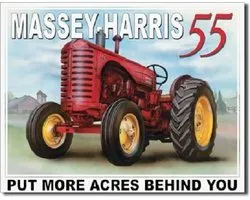 Massey-Harris 55.   Metalen wandbord 31,5 x 40,5 cm.