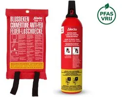 Alecto Brandblusser set - BS075 Blusspray 750 ml - SB11 Blusdeken 100x100 cm - Compact en snel brandveilig