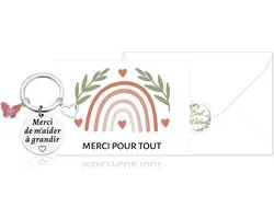 Maitresse d'école, Cadeaux de Crèche de Fin d'Année Porte-Clés Merci Maîtresse, Enseignant Cartes de Remerciement Arc-en-Ciel Enveloppes Cadeau Fin d'Année Scolaire voor professeur