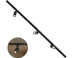 Lighto Railverlichting 100cm - Incl. 3 LED Spots - 1-fase - Plafondlamp - Plafondspots - Railsysteem - Woonkamer / Slaapkamer / Keuken - Zwart
