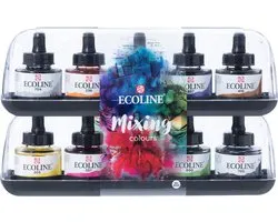 Talens Ecoline Vloeibare waterverf mengset | 10 x 30 ml