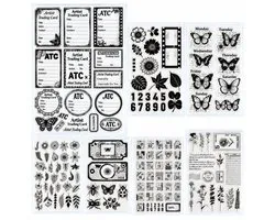 BaBaBa Clearstempels Set – 7 Stempelsets – 1x A4 + 6x A6 – Clear Stamps voor Journaling, Scrapbooking & Kaarten Maken