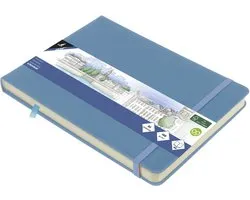 Kangaro schetsboek - A5 landscape - sky blue - met elastiek en lint