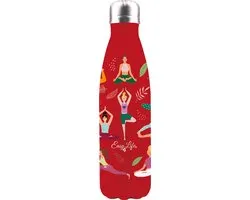 EasyLife Thermosfles Roestvrij Staal Drinkfles 500ML YOGA