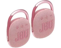 JBL 2 Pack Clip 4 Waterdichte Draadloze Audio Bluetooth Speaker Bundel (Roze)