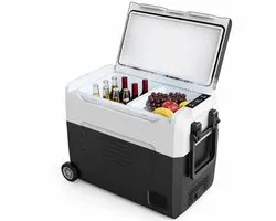 Celestul - Coolbox - Glacière 45L - Glacière électrique - Mini-réfrigérateur portable - Congélateur de voiture portable 12/24 Volts - Noir/Blanc