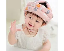 Casque de Safety Bébé - Protection de Head ajustable - Bonnet de protection pour bébés - de 5 mois à 3 ans - Pink
