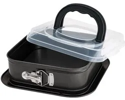 webake Springform cakevorm om te bakken, non-stick cheesecake pan met afneembare bodem en deksel, lekvrije vierkante bakvormen bakvorm voor Tortes Cheesecake Mousse