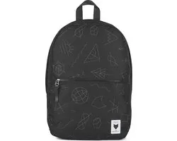 The Pack Society Commuter Backpack Rugzak - Black With Grey Embroidery