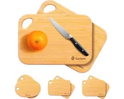 Set van 2 Kleine Bamboe Snijplanken voor Keuken - Lichte Mini Charcuterie Bordjes
