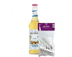 Siroop Hazelnoot Suikervrij (70 cl) + Monin Siroop Pompje (10ml)
