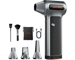 Wolfbox MF200 Air Duster Draadloos - Oplaadbaar 6000mAh - 150.000 RPM - Perslucht - Compressed Air - Stofreiniger - Luchtblazer - Perslucht - Turbo Fan