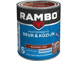 Rambo Pantserbeits Deur & Kozijn Hoogglans Transparant - Super Vochtregulerend - Mahoniehout - 0.75L