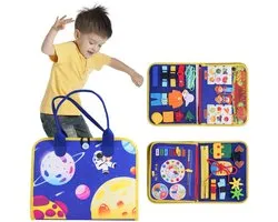 Kiddel Busy Board Ruimte – Montessori speelgoed vanaf 2 jaar – Educatief activiteitenboek met astronauten & planeten – Speelgoed voor jongens en meisjes