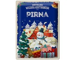 Blechschild Weihnachtsgrüße PIRNA Geschenk FEST 30x40cm
