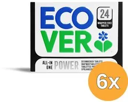 6x Ecover All-In-One Zero% Vaatwastabletten (24 tabletten)