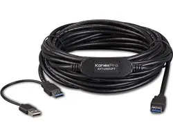 KanexPro EXT-USB32FT, 10 m, 2 x USB A, USB A, USB 3.2 Gen 1 (3.1 Gen 1), 5000 Mbit/s, Noir