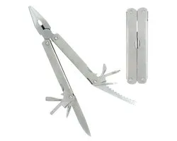 15-in-1 Outdoor Toolkit - Multitool - Zakmes, Schroevendraaier, Tang, Flessenopener - RVS - Met Opbergtasje - Inclusief EBOOK