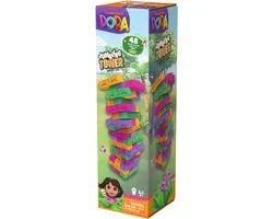 Spin Master Games - Dora - Jumbling Tower Spel - Klassiek Stapelspel voor 2-4 Spelers - Actiespellen