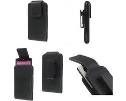 Lederen holster case riemclip roterende 360 voor LG VOLT LS740, LG VOLT 4G LTE VOOR VIRGIN MOBILE - zwart