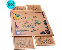 PiecePro Puzzelbord met 4 Lades - 1000 Stukjes - Puzzeltafel met Opbergsysteem - 76 x 57 cm - Puzzelmat - Portapuzzle - Puzzelplaat - Puzzelplank