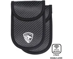 2 Pack - RFID clés de voiture Antivol de protection pour entrée sans clé / Go Voitures - Double RFID Layer! Look carbone