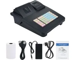 Elektronische Kassa - Kassasysteem POS - Winkelbeheer - 48 Programmeerbare Toetsen - 58mm Printer - Zwart