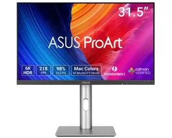 ASUS ProArt Display PA32QCV - Moniteur Graphique 6K Designer - USB C 96W - USB Hub - Thunderbolt 4 - exactitude des couleurs ΔE < 2 - Calman Verified - 60hz - 5ms - 32 pouces