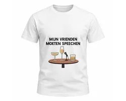 Stijlvol 21-diner eregast "Mijn vrienden moeten speechen" T-shirt – Vintage botanisch design, cadeau voor jubileum en feest