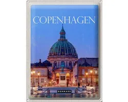 Blechschild Reise 30x40cm Copenhagen Denmark Amalienborg