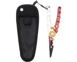 LIXADA Multifunctional Fishing Plier, Lightweight Fish Multi Fishing Pliers with Hook Relaxer, Safety Lock, Lanyard and Carry Bag, Stainless Steel Mul