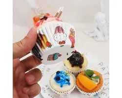 Emballages à cupcakes 100 emballages-avec designs Cherry Cake, adaptés aux fêtes d'anniversaire et réunions familiales, avec papier résistant à l'huile pour les gâteaux principaux et les muffins.