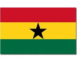 Vlag Ghana - Set van 2x stuks - 90 x 150 cm - polyester - versiering - feestartikelen - Ghana landen thema supporter/fan decoratie artikelen