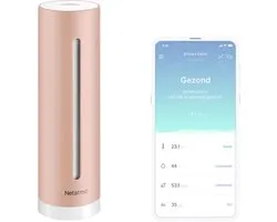 Netatmo Slimme Indoor Luchtkwaliteitsmeter - CO2 Meter - Hygrometer - Werkt met Google Home, Alexa & Apple Homekit