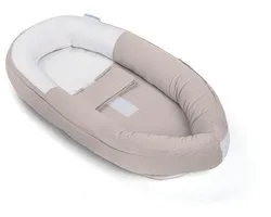 Doomoo Cocoon - Nid de bébé - Coton organique - Ajustable - avec ceinture - 72 x 46 cm - Tetra Jersey Sand