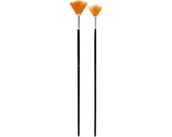 Creativ Company Nylon Penselen nr. 4+8 Lengte 29-30 cm Breedte 2-3 mm Waaier 2 stuks per Verpakking