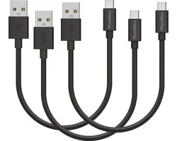 3x USB C naar USB A Kabel Noir - 0,2 mètre - Câble de charge pour Honor Magic 5 / Magic 5 Lite / Magic 5 Pro / Magic 4 / Magic 4 Lite / Magic 4 Pro